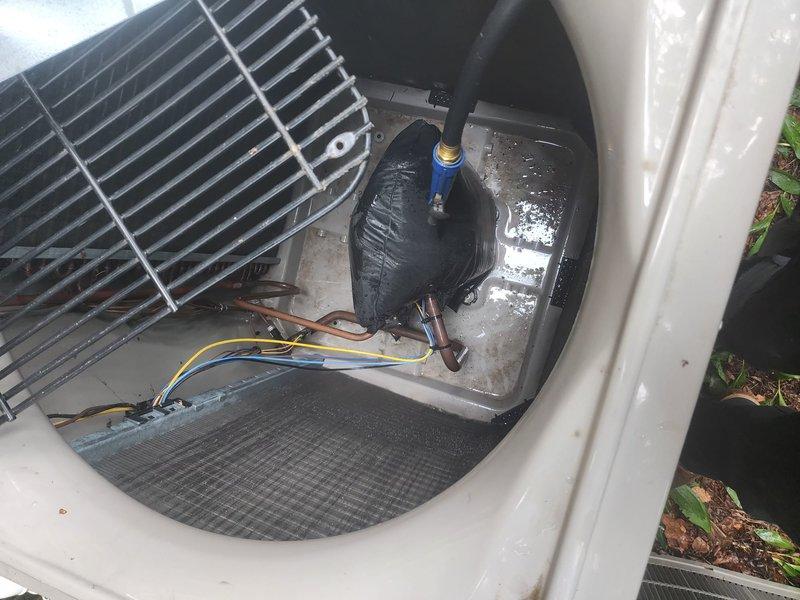 Completed preventive maintenance tune-up on dual system air conditioning unit. Performed comprehensive inspection of outdoor condenser unit, including compressor, condenser fan motor, capacitor, refrigerant lines, and electrical connections. All components found operating within normal parameters, system cooling properly with no deficiencies noted.