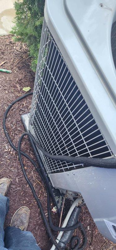 Completed preventive maintenance on two commercial air conditioning systems. Verified thermostat operation, performed system diagnostics using digital manifold gauges with readings indicating proper superheat and subcool levels, and inspected outdoor condenser units including coils, refrigerant lines, and electrical connections. Customer enrolled in Worry Free Service Agreement on-site following maintenance completion.