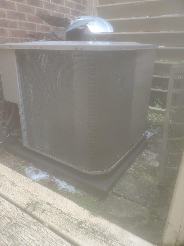 Completed routine preventive maintenance on residential split system air conditioning unit under Worry Free Service Agreement. Performed comprehensive inspection of outdoor condenser unit including visual assessment of cabinet condition, fan motor operation, and refrigerant line connections. Inspected indoor evaporator coil and condensate drainage system, verified proper condensate removal through drain pan and pump assembly, confirmed active water discharge with no blockages present. All components operating within normal parameters with adequate condensation production indicating effective cooling cycle performance.