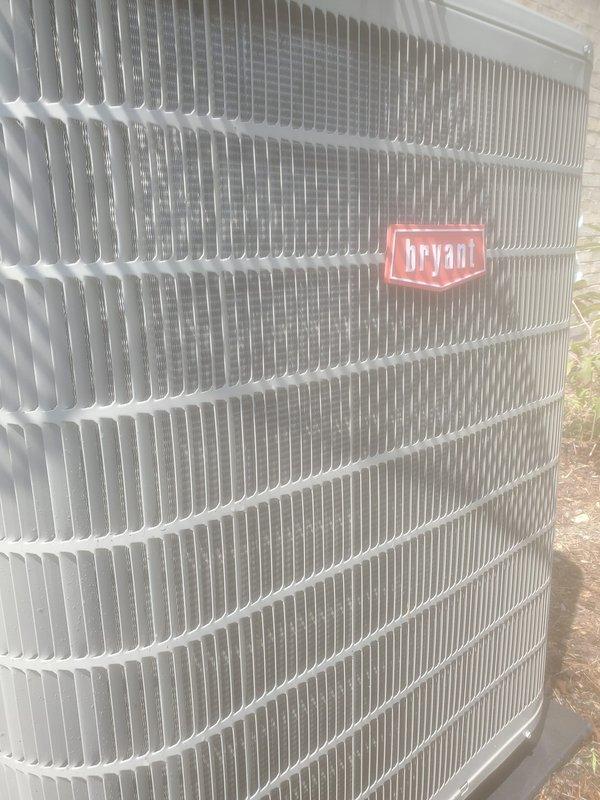 Completed comprehensive cooling season maintenance on Bryant outdoor condensing unit and indoor air handler system. Performed standard preventive maintenance inspection including visual assessment of condenser cabinet and louver panels, verification of refrigerant line connections, and evaluation of condensate drainage system components including pump assembly and drain pan condition. All system components inspected and found operating within normal parameters per manufacturer specifications.