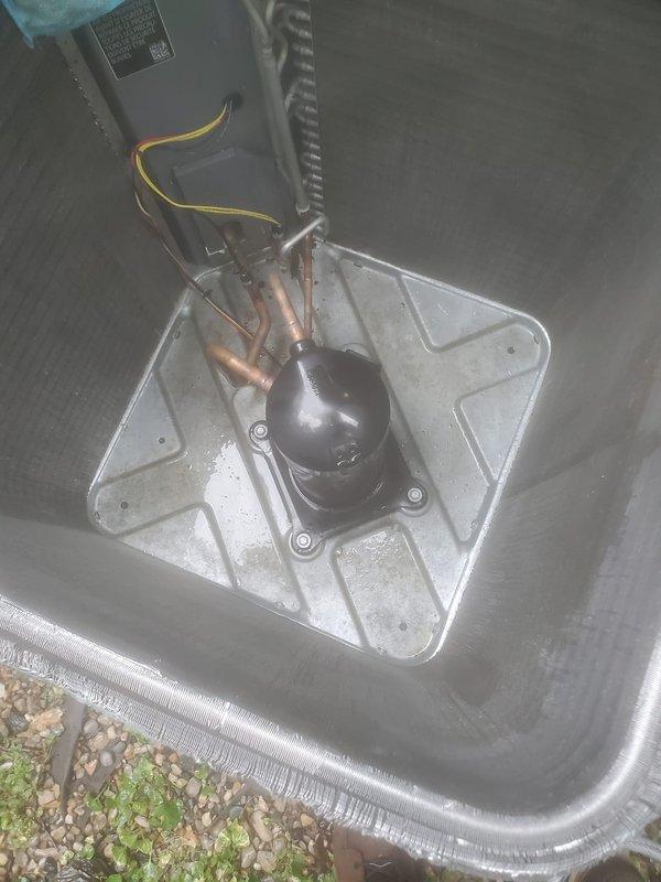 Completed scheduled Worry Free Service Agreement cooling maintenance on residential air conditioning system. Performed comprehensive inspection of outdoor condensing unit, verified proper compressor operation, checked refrigerant lines and electrical connections, and documented equipment condition with photographic records. Unit found operating within normal parameters with no deficiencies noted.