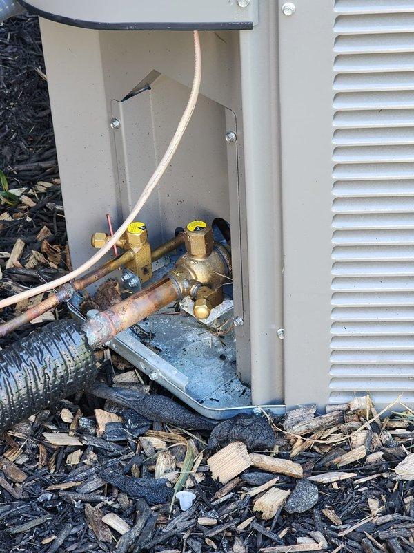 Completed warranty work on HVAC condenser unit by installing protective caps on valve connections at the outdoor condensing unit. Accessed equipment per prior authorization, secured all refrigerant line connections with appropriate valve caps to prevent contamination and ensure system integrity, and documented installation with photos per warranty requirements.