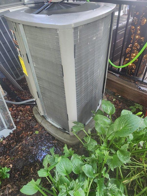 Completed scheduled air conditioning tune-up and preventive maintenance on residential cooling system under prepaid service agreement. Performed comprehensive inspection of outdoor condenser unit and indoor evaporator coil assembly, documenting system condition with photographic evidence. All components found operating within normal parameters with no deficiencies requiring immediate attention at this time.