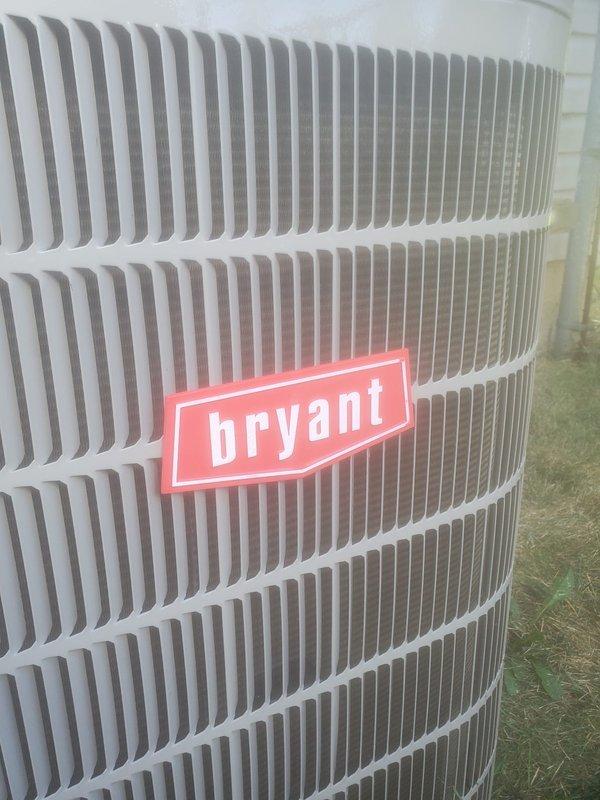 Completed scheduled preventive maintenance on Bryant residential air conditioning system. Inspected evaporator coil assembly and condensate drain pan, noting proper drainage function with normal condensation present. Verified refrigerant lines and connections showing typical operation with appropriate oxidation patterns. Examined outdoor condenser unit, confirming clean exterior condition and unobstructed airflow through vertical louvers. System operating within normal parameters with no immediate service needs identified.