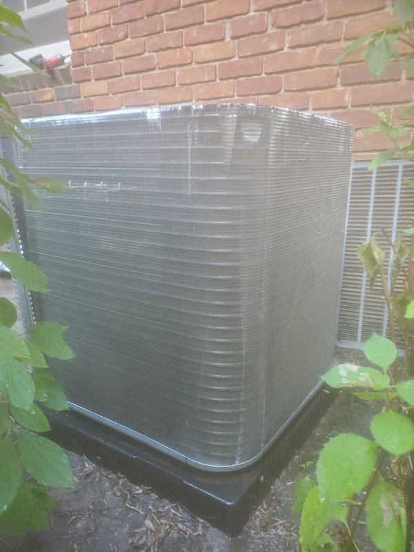 Completed scheduled AC maintenance on outdoor condensing unit. Performed comprehensive 10-point inspection including examination of compressor, refrigerant lines, condenser coil, electrical connections, and all system components. Unit found in operational condition with minor dust accumulation on condenser fins, which is normal for seasonal operation.