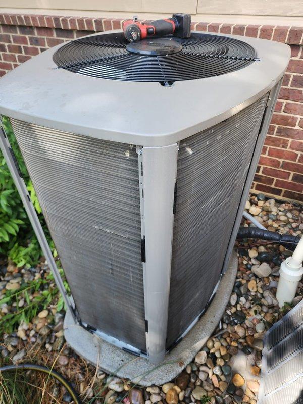 Completed comprehensive AC tune-up and preventive maintenance under prepaid service plan. Performed standard cooling system inspection of outdoor condenser unit and indoor components, including evaluation of condensate drain pan and pump assembly. All components found operating within normal parameters with no performance issues identified; system cleaned, tested, and left in proper working condition.