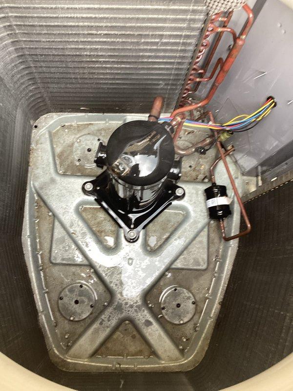 Completed routine preventative maintenance on residential split-system air conditioning unit. Performed comprehensive inspection of outdoor condenser unit, including examination of compressor, condenser coil, capacitor, and electrical connections. All components found to be in proper working condition with normal operational wear, and unit confirmed operational per manufacturer specifications.