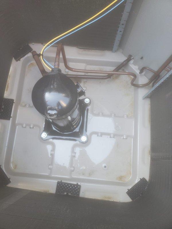 Completed scheduled preventive maintenance on Bryant residential cooling system. Performed comprehensive inspection of outdoor condenser unit and internal components, verified proper operation of compressor, checked refrigerant line connections and insulation integrity, confirmed unit is mounted securely on pad with adequate drainage, and documented system condition with no deficiencies noted.