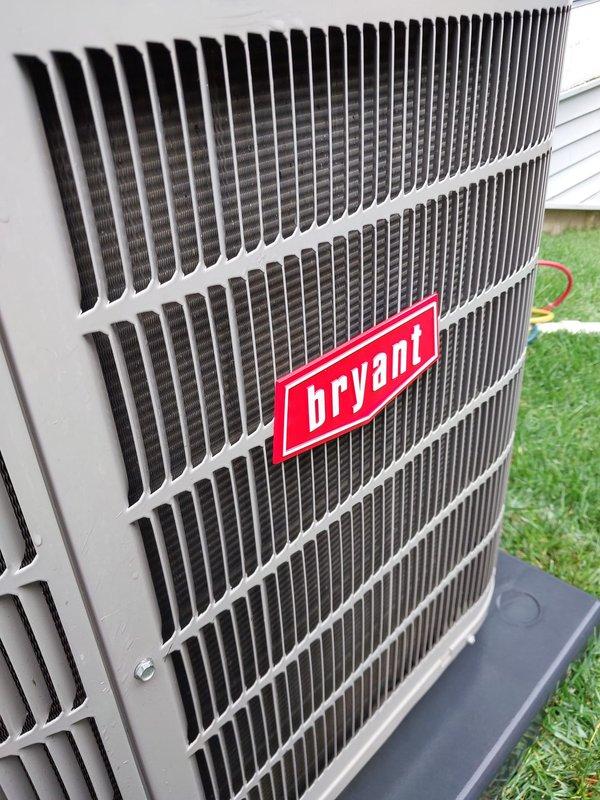 Completed routine cooling season maintenance on Bryant residential air conditioning system. Performed comprehensive inspection of outdoor condenser unit and indoor evaporator coil assembly, verified proper operation of compressor and refrigerant lines, checked electrical connections and wiring integrity, and installed two replacement air filters as specified in the Worry Free Service Agreement.