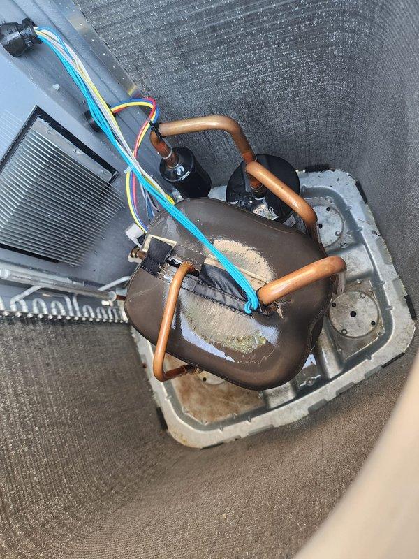 Completed comprehensive AC tune-up maintenance on residential split system with outdoor condenser unit and indoor air handler. Performed standard preventive maintenance procedures including inspection of compressor, refrigerant lines, electrical connections, and fan assembly on both indoor and outdoor components. Provided customer with information regarding Worry Free Service maintenance plan expiration date as requested.