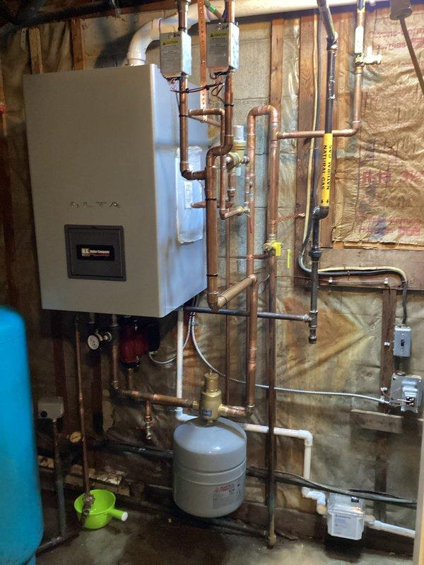 Performed callback service to secure and stabilize boiler piping system. Installed proper support brackets and hangers for copper supply lines and return piping to eliminate movement and ensure proper pitch. Verified all connections were secure and system was operating correctly upon completion.