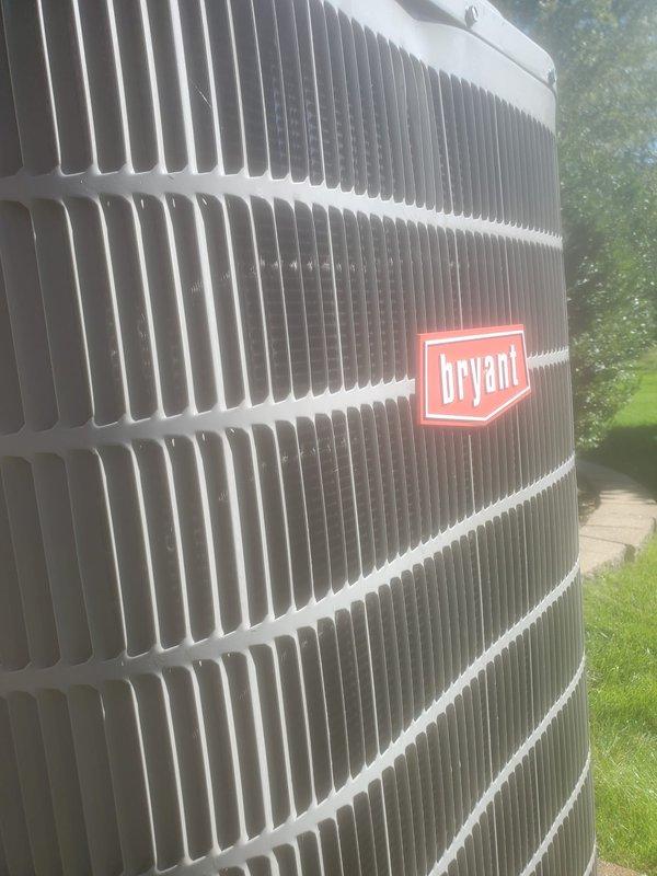 Completed preventive maintenance inspection on Bryant residential cooling system under Worry Free Service Agreement. Performed comprehensive system evaluation including exterior condenser unit examination, verified proper airflow through clean condenser coils and undamaged fins, and inspected interior evaporator components including condensate drain pan, refrigerant line connections, and electrical wiring. All components found operating within normal parameters with no deficiencies noted.