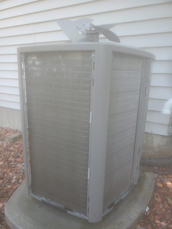 Completed preventative maintenance inspection on residential split-system air conditioning unit under Worry Free Service Agreement. Performed comprehensive evaluation of indoor air handler assembly, including inspection of evaporator coil, refrigerant lines, condensate drain pan, and blower motor components. Verified proper electrical connections and assessed condition of copper refrigerant tubing. Conducted exterior examination of condenser unit, confirming proper mounting on concrete pad, evaluating fan assembly operation, and inspecting protective housing and grilles for adequate airflow. All system components found operating within normal parameters with no immediate service needs identified.