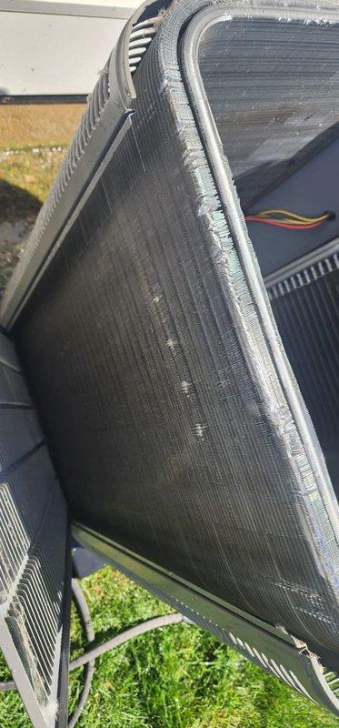 Completed Worry Free Service Agreement cooling maintenance on outdoor air conditioning unit. Inspected condenser coil fins, verified proper operation of condenser fan motor and electrical connections, and confirmed unit functionality. System operating within normal parameters with all components in acceptable working condition.