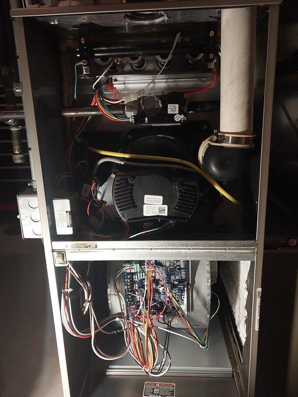 Completed comprehensive heating maintenance inspection on Bryant furnace system per Worry Free Service Agreement protocol. Performed thorough examination of blower motor assembly, heat exchanger, electrical components, control boards, and all associated wiring connections. All system components found operating within normal parameters with no deficiencies noted.