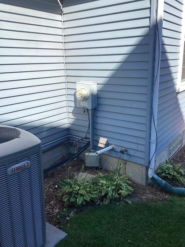 Conducted comprehensive site evaluation for standby generator installation at residential property. Assessed existing electrical service configuration, including meter location, available mounting space, and proximity to HVAC equipment. Documented current utility meter placement on exterior wall with existing conduit runs and evaluated secondary potential installation location near deck foundation with ground-level access. Customer provided with preliminary pricing estimates for generator system installation based on site conditions and electrical infrastructure requirements.