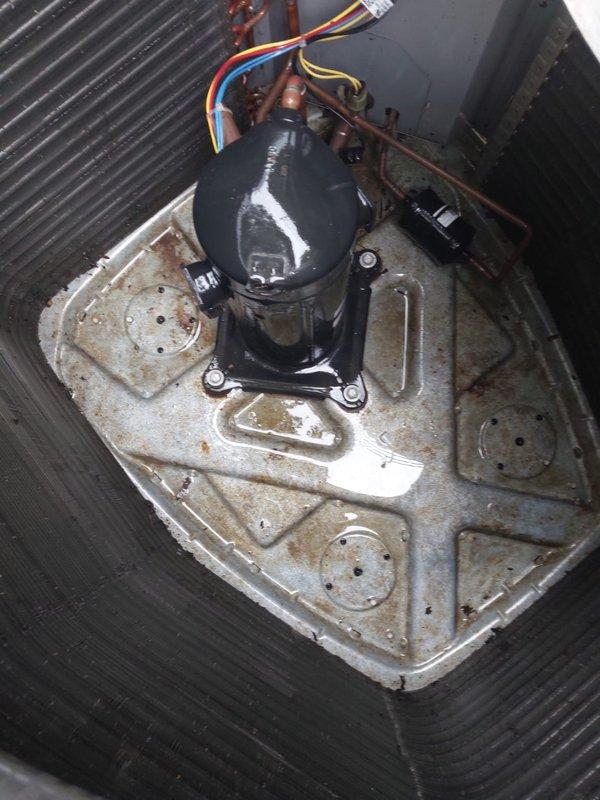 Completed routine air conditioning maintenance on residential split system unit. Performed comprehensive inspection of outdoor condenser unit and indoor components, including compressor assembly, refrigerant lines, electrical connections, and evaporator coil. Verified proper operation of all system components, checked refrigerant line connections for integrity, and inspected electrical wiring harness and terminations. Unit operating within normal parameters upon completion of maintenance service.