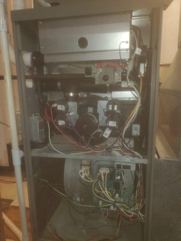 Completed comprehensive furnace maintenance inspection per prepaid maintenance agreement. Performed thorough system evaluation including inspection of heat exchanger assembly, blower motor operation, gas valve connections, electrical control boards, and all associated wiring throughout the unit. Verified proper operation of all mechanical and electrical components, checked burner assembly and combustion chamber, and confirmed venting system integrity. All components found operating within manufacturer specifications with no immediate safety concerns or repair needs identified at this time.