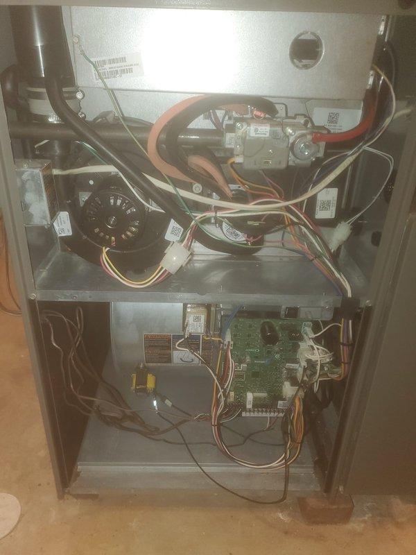 Completed comprehensive fall heating maintenance on two residential gas furnace systems per Worry Free Service Agreement protocol. Performed thorough inspection of all mechanical and electrical components including gas valve assemblies, heat exchangers, blower motors, ignition systems, and control boards. Verified proper operation of burners, flame sensors, and safety controls. Checked all electrical connections, tested capacitors, and confirmed correct voltage readings. Inspected flue venting and combustion air pathways for proper clearances and secure connections. Cleaned blower assemblies and verified proper airflow. Systems tested and confirmed operational with no deficiencies noted.
