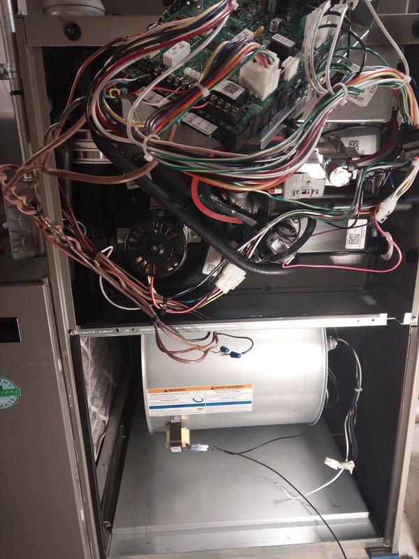 Completed comprehensive Worry Free Service Agreement heating maintenance on Lennox furnace unit. Performed thorough inspection of all internal components including control board circuitry, electrical connections, and blower assembly. All systems tested and verified operational, unit found in good working condition with no deficiencies noted.