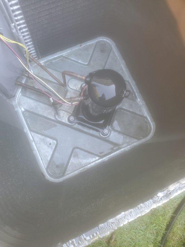 Completed comprehensive cooling system maintenance under Worry Free Service Agreement. Performed visual inspection of outdoor condensing unit, evaluated compressor operation, checked refrigerant connections and electrical wiring integrity, and assessed heat exchanger coil condition. Unit found operational with normal dust accumulation on condenser coils consistent with outdoor exposure.