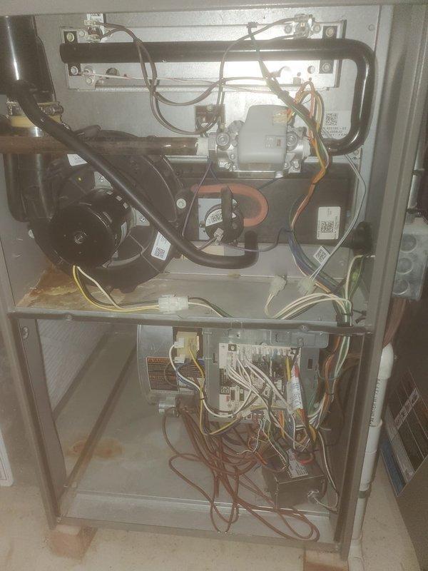 Completed annual heating maintenance tune-up on residential Lennox gas furnace in preparation for winter season. Performed comprehensive inspection of blower motor assembly, gas valve, control board, and all electrical connections. System tested and verified to be operating properly with all components functioning within normal parameters.