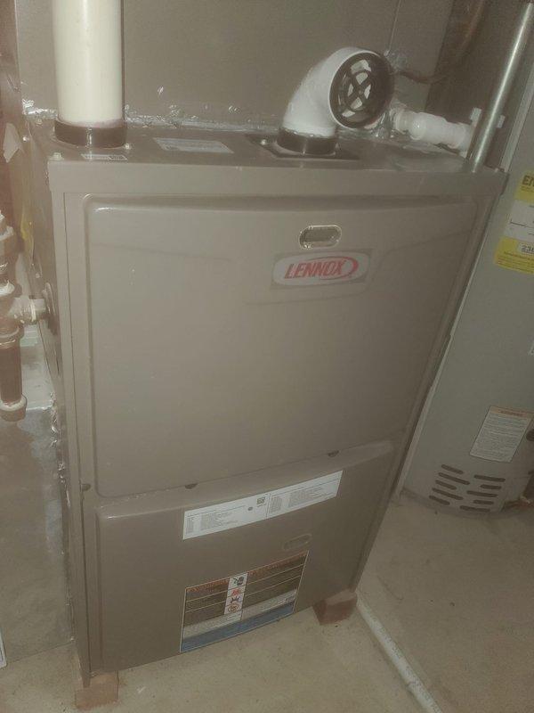 Completed annual heating maintenance tune-up on residential Lennox gas furnace in preparation for winter season. Performed comprehensive inspection of blower motor assembly, gas valve, control board, and all electrical connections. System tested and verified to be operating properly with all components functioning within normal parameters.