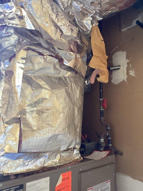 Completed comprehensive estimate for package unit replacement in attic installation area. Assessed existing HVAC system, ductwork configuration, and insulation requirements. Documented current equipment condition, flexible duct connections, structural mounting points, and accessibility considerations for proposed replacement unit installation.