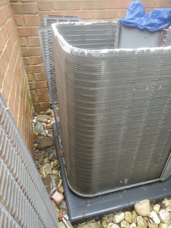 Completed routine cooling maintenance on two residential outdoor condenser units as part of Worry Free Service Agreement. Inspected compressor assembly, refrigerant lines, condenser coils, and electrical connections; cleaned debris from finned coil surfaces and surrounding area to ensure optimal airflow and system efficiency.