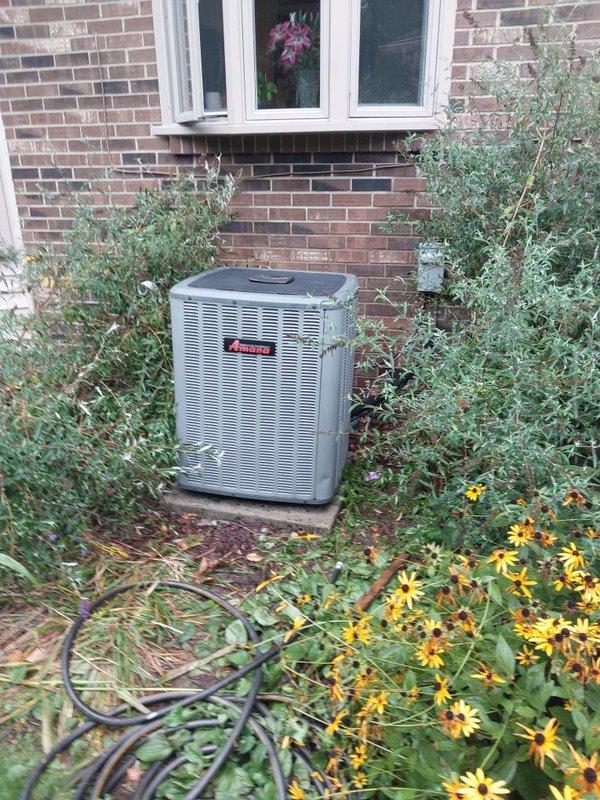 Completed preventive maintenance on residential cooling system under Worry Free Service Agreement. Inspected indoor air handler unit including condensate drain pan assembly and drainage components, confirming proper operation and clearing accumulated debris. Performed exterior condenser unit inspection, checking refrigerant lines, electrical connections, and verifying adequate airflow clearance around unit despite surrounding landscaping vegetation.