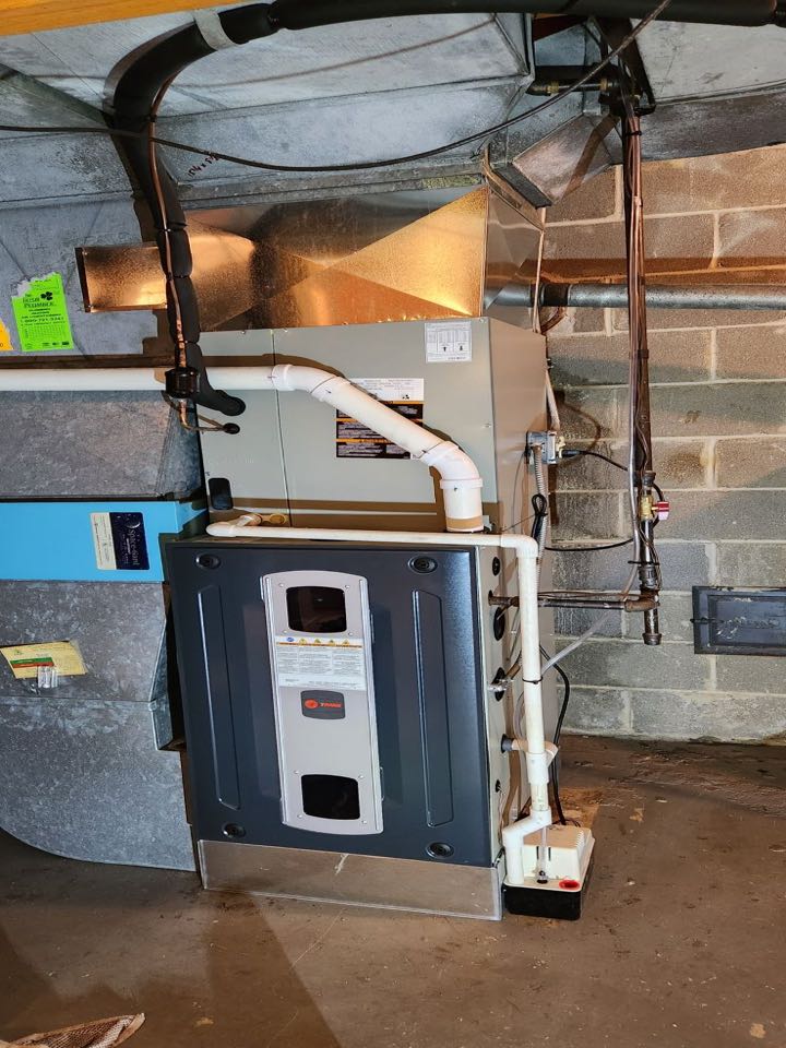 Heating call. New Trane furnace and AC install.