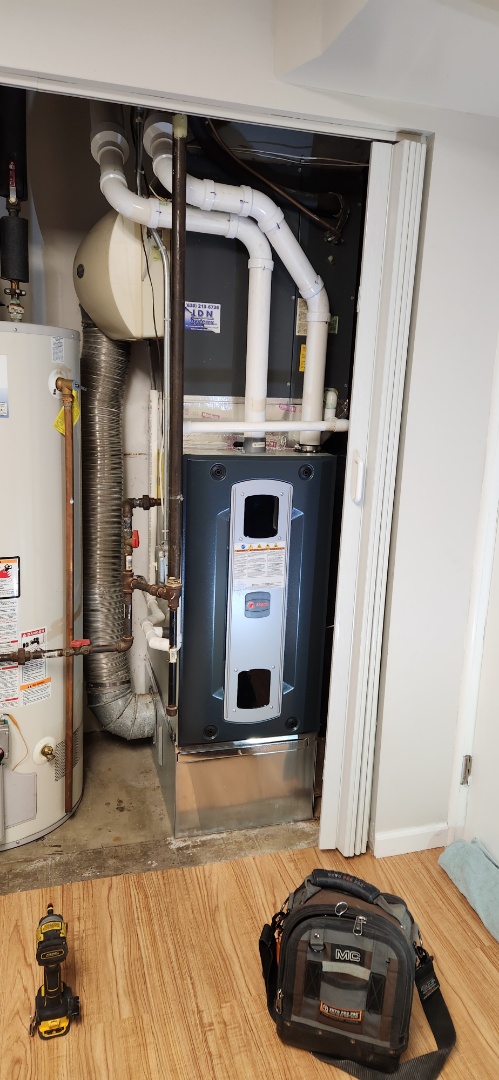 heating service installed new Trane high efficient furnace
