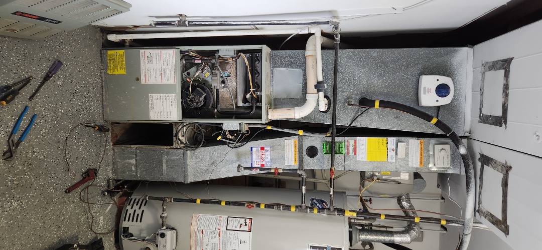 heating service installed new Trane S9V2 variable spe3d 97% efficient two furnace as well and a. ew ac