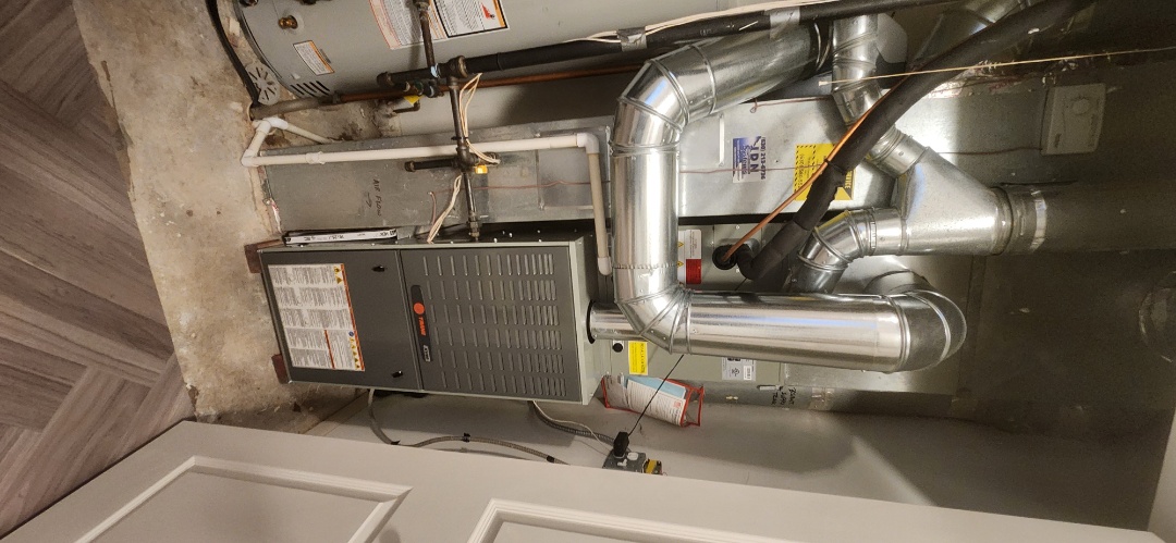 heating call performed yearly maintenance on Trane furnace and April Air humidifier 