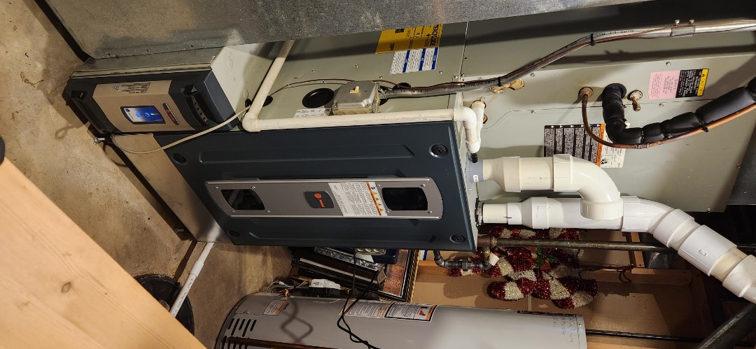 heating service installed new Trane furnace and April and humidifier 