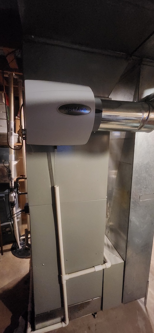 heating service installed new Trane furnace and April and humidifier 