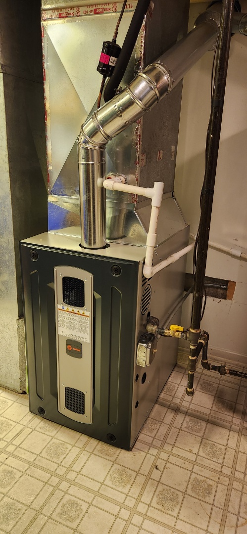 heating service installed new Trane S8X2 furnace