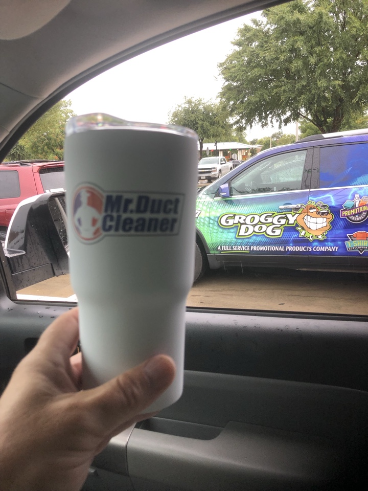 Just picked up some awesome insulated cups branded with the Mr. Duct Cleaner logo. Thanks Groggy Dog! Just picked up some awesome insulated cups branded with the Mr. Duct Cleaner logo. Thanks Groggy Dog!