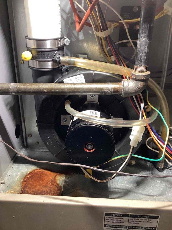 Completed installation of replacement inducer motor on Armstrong Air furnace as per approved estimate. Original inducer motor was diagnosed with over-amping issue. Installation included removal of defective component, proper electrical connections, and system testing to verify proper operation.