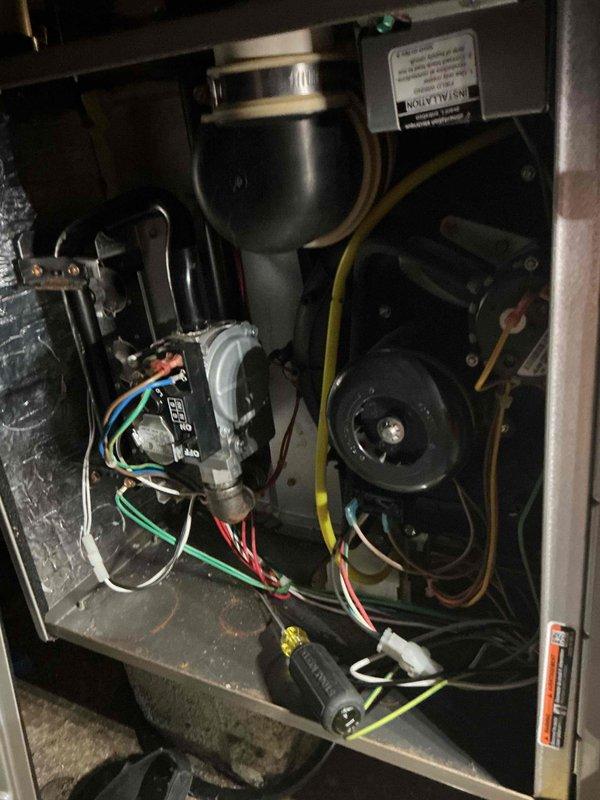 Performed comprehensive winter maintenance tune-up on customer's furnace. System was found operating normally with no issues identified. Visual inspection of internal components revealed expected dust accumulation, which was cleaned during service. All electrical connections, blower assembly, and gas line were inspected and verified to be in proper working condition.