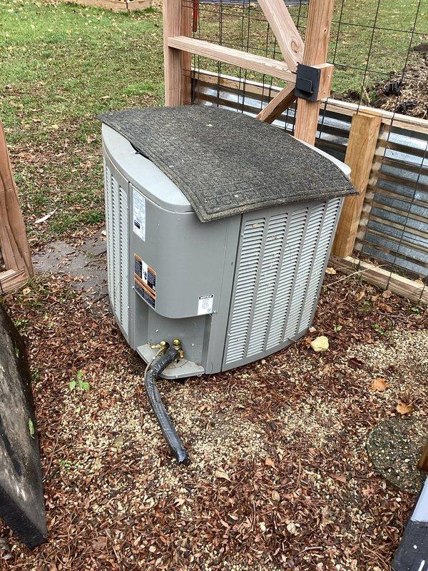 Temporarily relocated outdoor AC unit to accommodate planned landscaping work. Disconnected line set and electrical connections safely to facilitate unit movement. Will return at scheduled time to reconnect and restore system functionality.