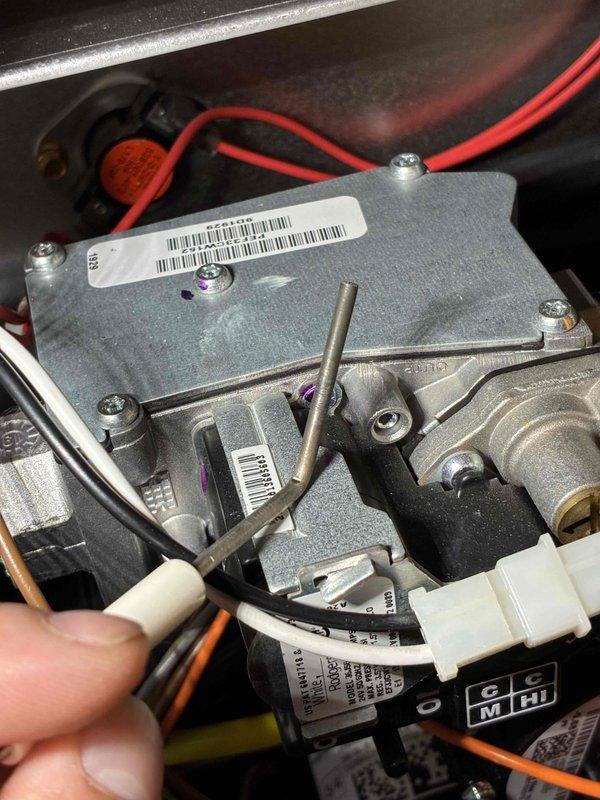 Performed scheduled maintenance service on HVAC system. Inspected and tested control board components, checking terminal connections and wire integrity. Verified proper operation of control interface and electronic assembly with particular attention to the labeled components and connection points.