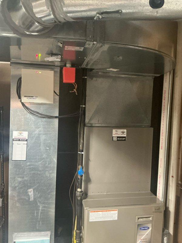 Conducted comprehensive evaluation and replacement of residential HVAC system, installing new Carrier furnace unit with associated ductwork. System includes Braeburn control interface and properly configured ventilation components, with all connections verified and system tested for optimal performance.