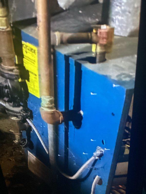 Performed routine maintenance on basement-located boiler system. Inspected all copper piping, connections, valves, and fittings for proper operation and possible leaks. Verified equipment was functioning within normal parameters and all safety controls were operational.