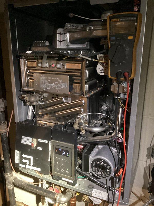 Performed comprehensive tune-up on residential heating system. Conducted electrical diagnostics using digital multimeter on furnace control board and components. Inspected hydronic distribution system including circulation pump, zone valves, and copper piping network for proper operation and leaks.