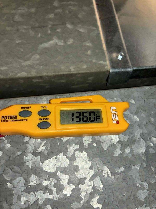 Conducted comprehensive HVAC tune-up service including temperature differential testing. Measurements showed supply air temperature at 62.9°F and return air temperature at 136.0°F, indicating the system is operating efficiently with proper heat transfer across the evaporator coil.