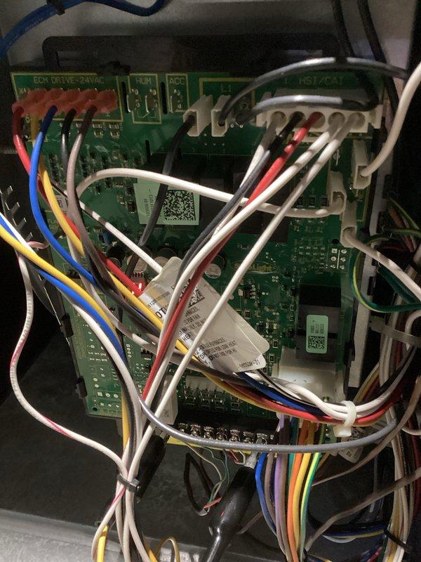 Conducted diagnostic assessment on newer model furnace with no heat condition. Upon inspection of the ECM drive board, identified faulty control board as the primary issue. Replaced control board, reconnected all wiring harnesses according to manufacturer specifications, and verified system operation. Unit now functioning properly with normal heating cycle restored.