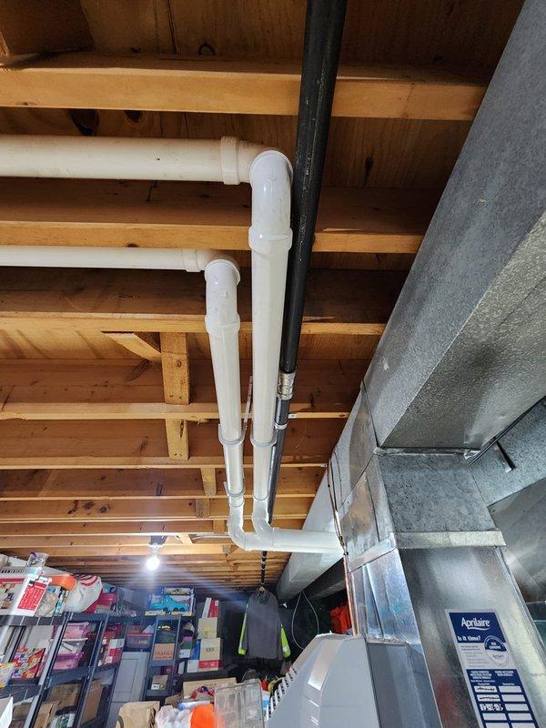 Completed installation of a complete Lennox HVAC system, including proper installation of ductwork in the basement and connection of all necessary plumbing components. Mounted and programmed a new Lennox digital thermostat, confirming proper system operation with successful temperature reading and control functionality.
