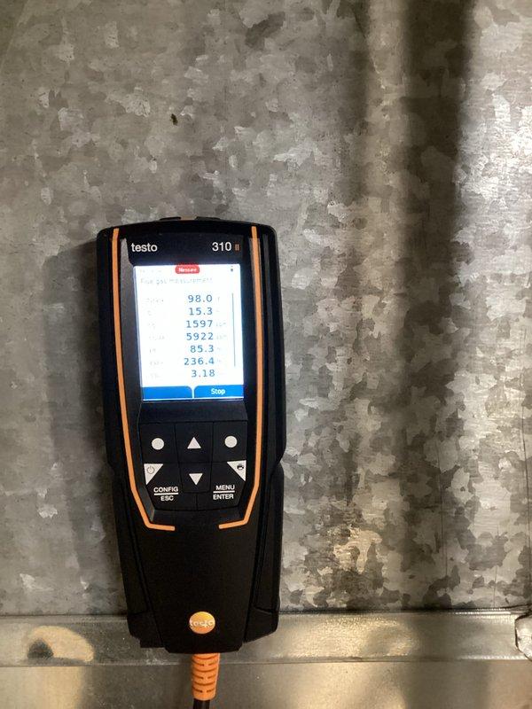 Responded to no-heat call on aging HVAC system (10+ years). Performed diagnostic inspection with access panel removed, revealing multiple issues with control board, wiring, and components. Conducted combustion analysis using Testo 310 analyzer, which confirmed system was operating at 85.3% efficiency with acceptable CO readings. Cleaned connections, replaced worn wiring, and adjusted gas valve to restore proper heating function.