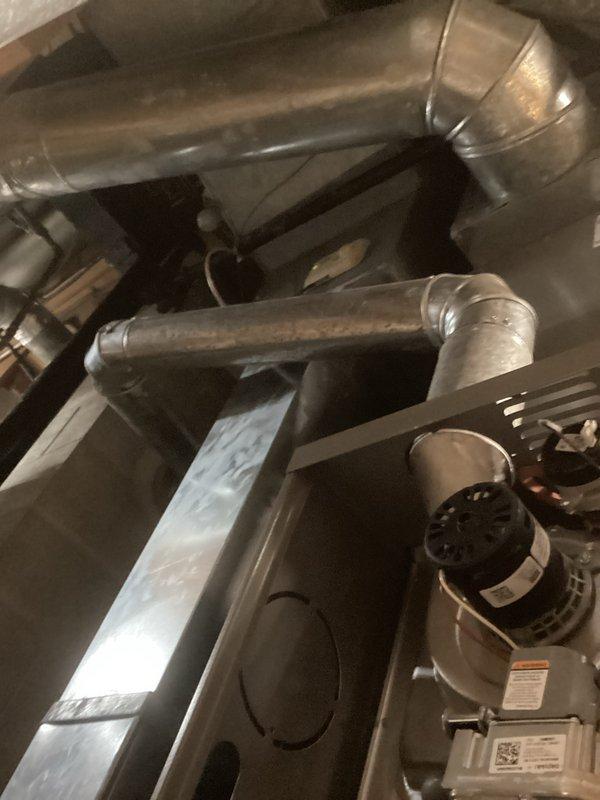 Performed standard tune-up service on HVAC system. Inspected ductwork and ventilation components for proper installation and airflow. Examined electrical connections at circuit board, checking all wiring terminals for secure connections and signs of wear. System restored to optimal operating condition.